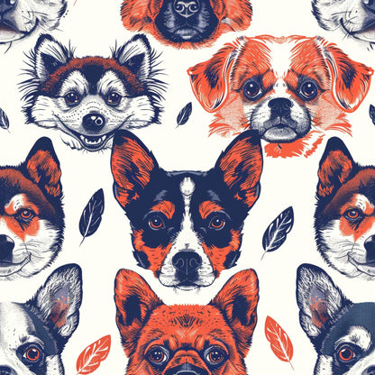 Furry Faces Pattern 7 Minky Fabric