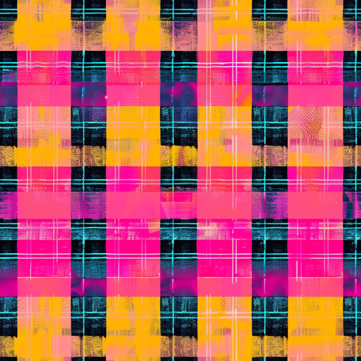 Electric Plaid Pattern 5 Minky Fabric