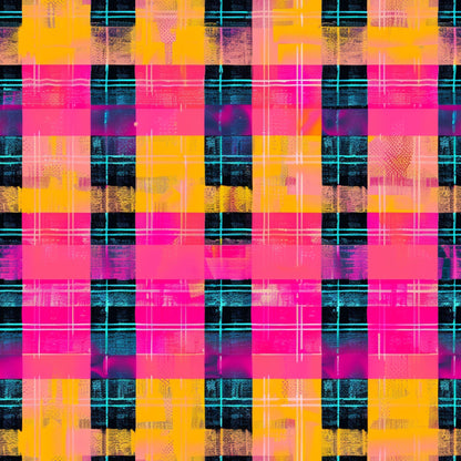 Electric Plaid Pattern 5 Minky Fabric