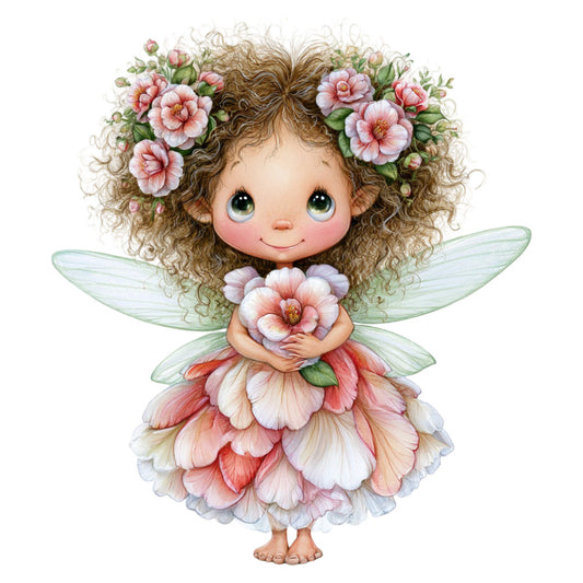 fairy, flower fairy, whimsical, fantasy, magical, fairy wings, floral, flowers, peonies, roses, pink, coral pink, blush pink, soft pink, cream, sage green, pastel colors, nature, spring, summer, garden, botanical, delicate, feminine, dreamy, storybook, children, baby, nursery, wall hanging