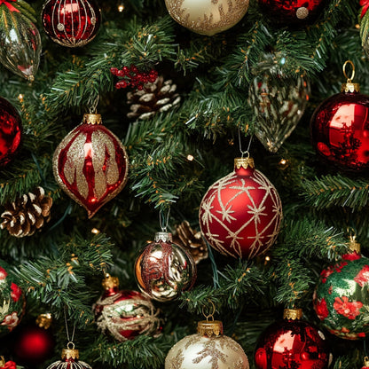 Baubles and Boughs Pattern 3 Minky Fabric
