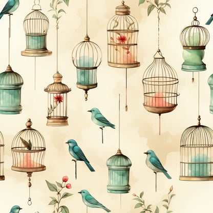 Gilded Aviary Pattern 6 Minky Fabric
