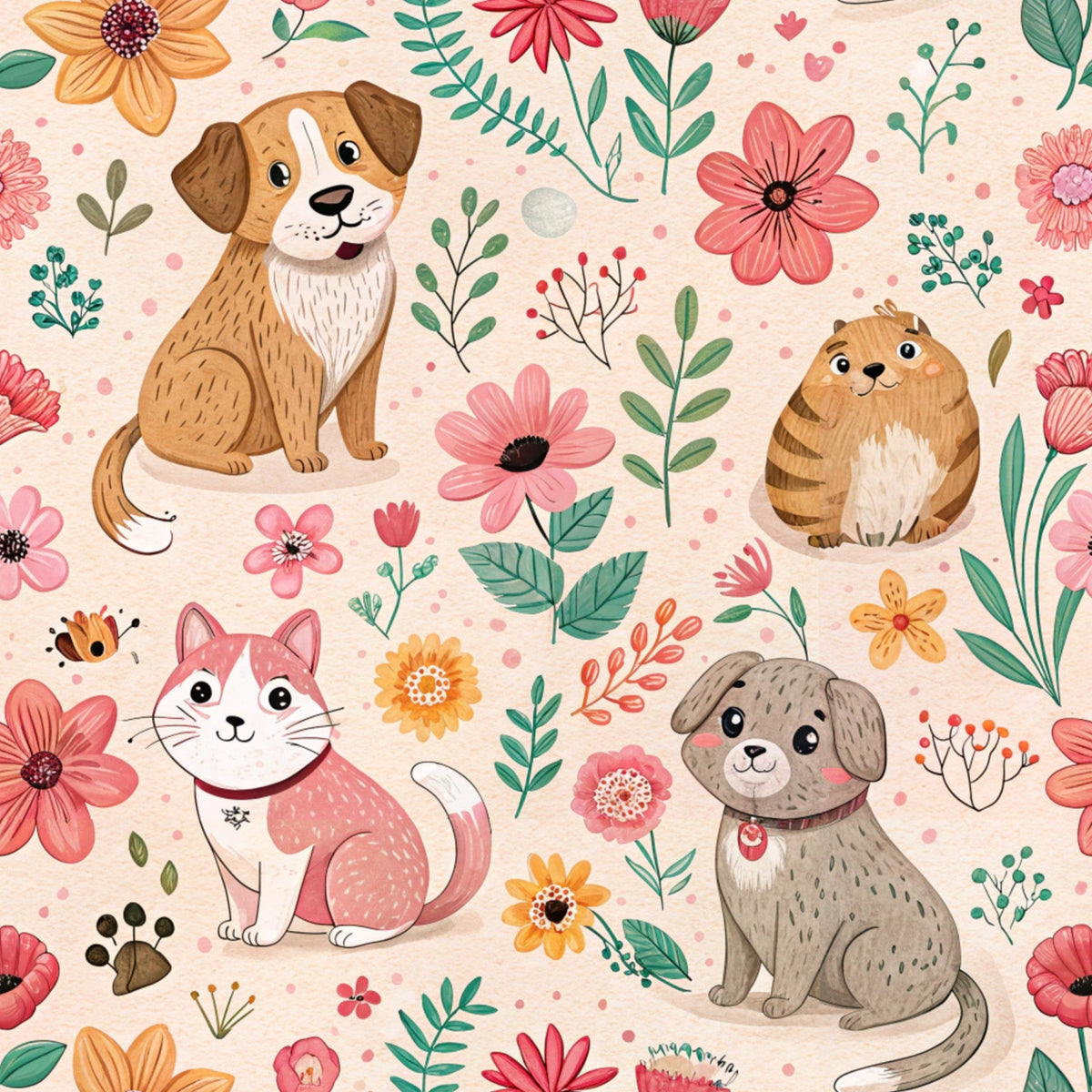 Blossom Buddies Pattern 7 Minky Fabric