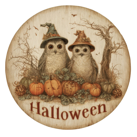 Halloween Owl Ornament Fabric Panel 8