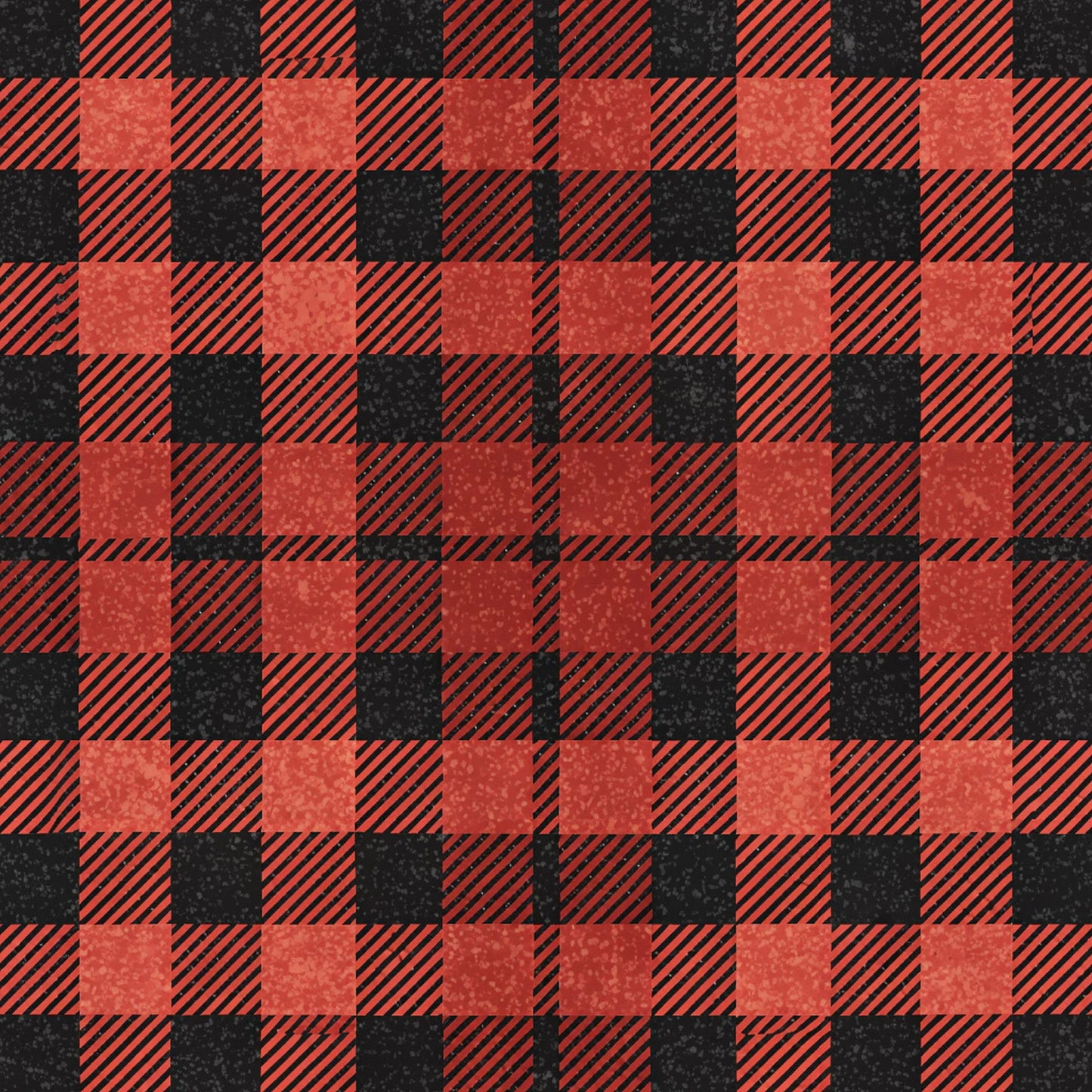 Classic Red and Black Buffalo Plaid Pattern 4 Quilting Cotton Fabric