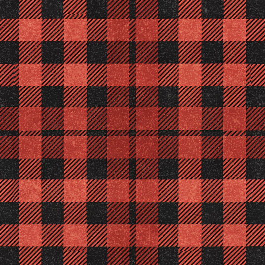 Classic Red and Black Buffalo Plaid Pattern 4 Quilting Cotton Fabric