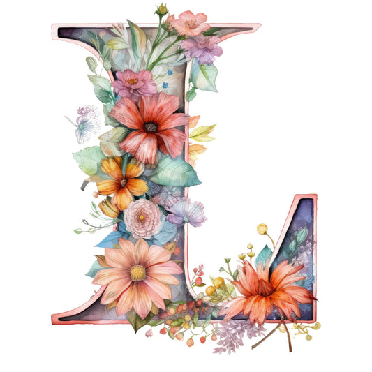 Alphabet Flowers Fabric Panel 3