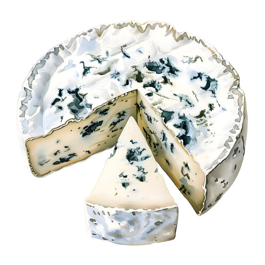blue cheese, cheese wedge, food print, cheese theme, culinary, gourmet, cream white, pale yellow, dark blue-green, mold veining, realistic food, food illustration, novelty print, kitchen decor, chef gift, foodie, culinary theme, restaurant decor, unique print, conversation piece, dimensional texture, food lover, cooking theme, specialty cheese, artisanal, food art, whimsical food, modern novelty, contemporary print