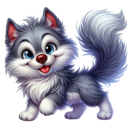 periwinkle blue, gray blue, white, navy blue, red, cute animals, fluffy cat, kitten, whimsical, playful, cheerful, happy expression, children's, kids, adorable, furry, long-haired cat, cartoon style, illustrated animals, baby quilt, nursery, playroom, pet lovers, animal lovers, fun prints, colorful characters, stuffed animal style