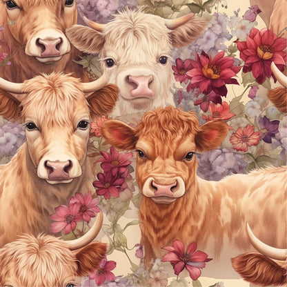 Blooming Bovines Pattern 18 Minky Fabric