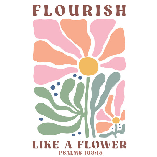 Christian Boho Flowers Fabric Panel 1