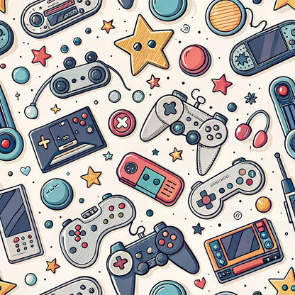 Joystick Doodles Pattern 5 Minky Fabric