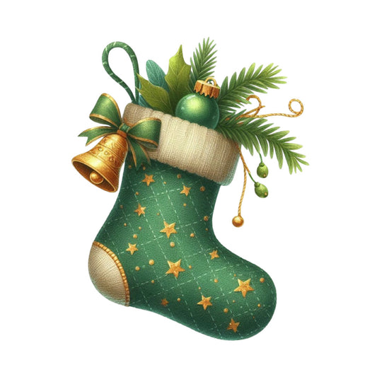 Christmas Stocking Scene Fabric Panel 24