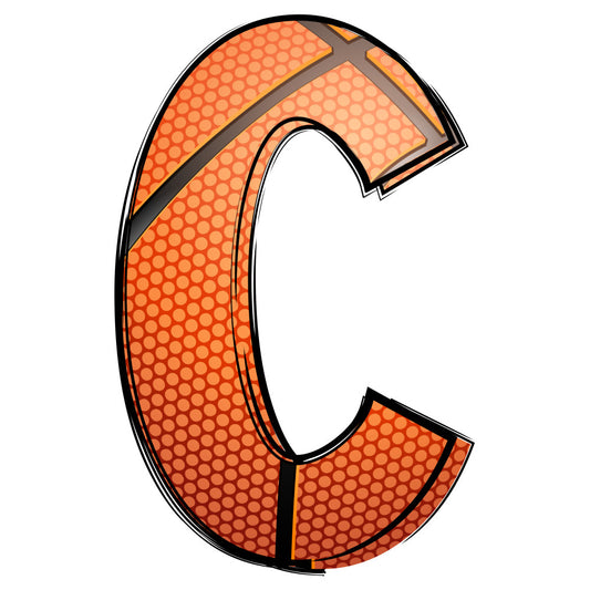 Basketball Doodles Alphabet Fabric Panel 12