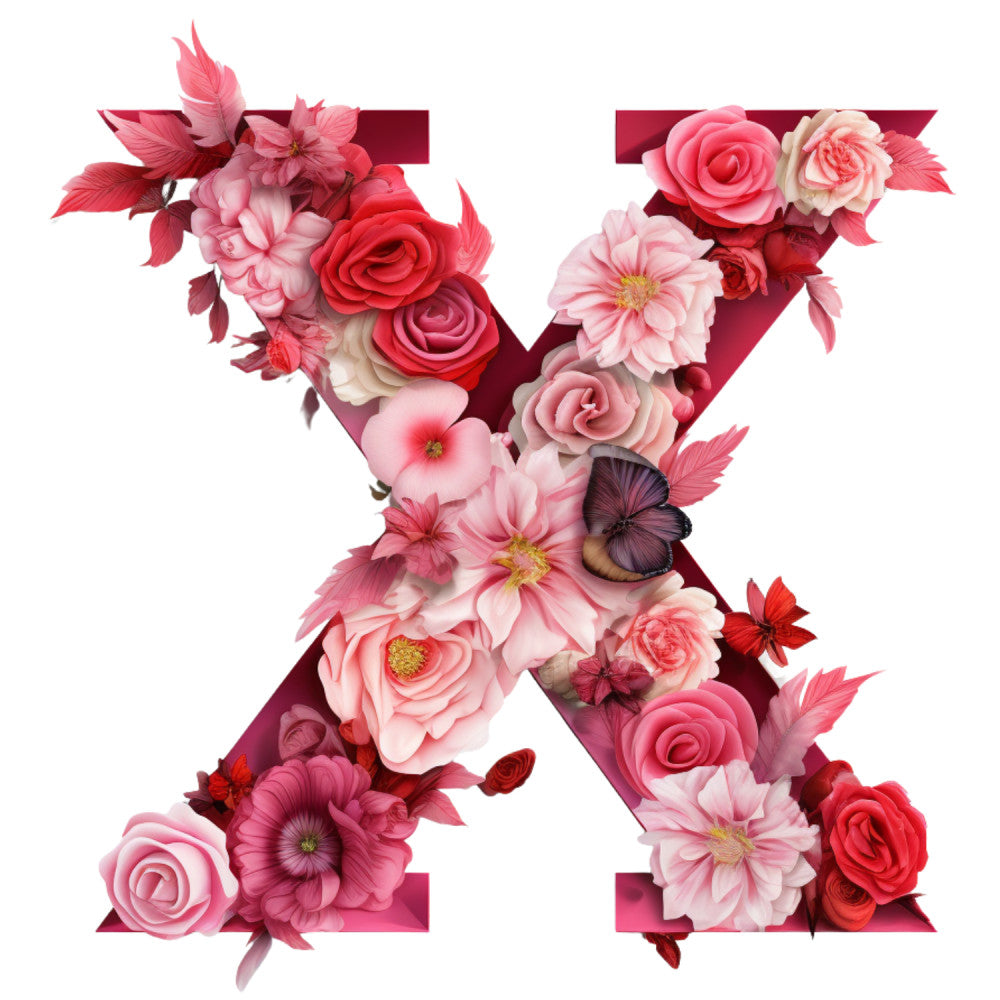 Rose Alphabet Fabric Panel 20