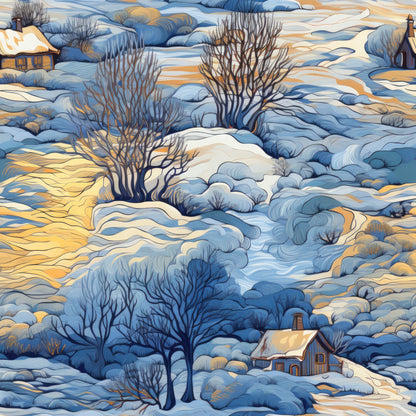 Golden Snowfall Pattern 10 Minky Fabric