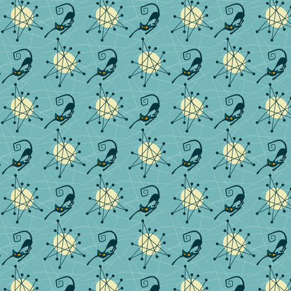 Atomic Kitty Pattern 2 Quilting Cotton Fabric
