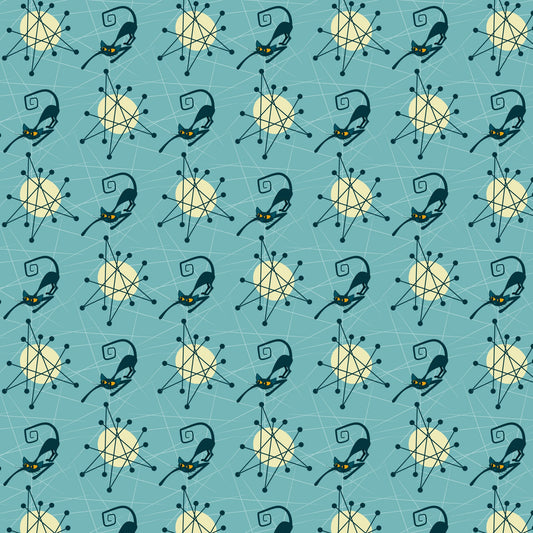 Atomic Kitty Pattern 2 Quilting Cotton Fabric