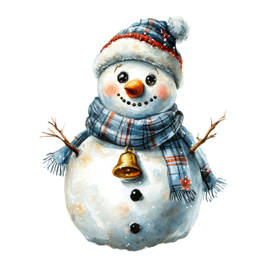 Watercolor Christmas Snowman Fabric Panel 8