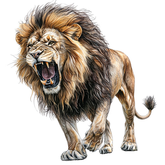 Watercolor Lion Fabric Panel 6