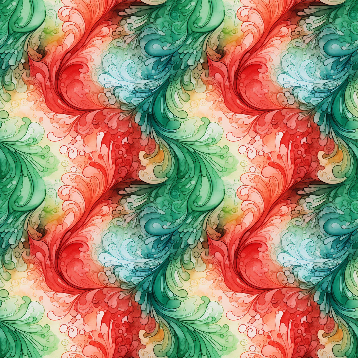 Peppermint Plumes Pattern 5 Minky Fabric