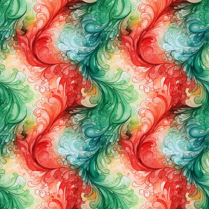 Peppermint Plumes Pattern 5 Minky Fabric