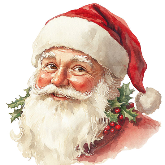 Watercolor Santa Claus Fabric Panel 15