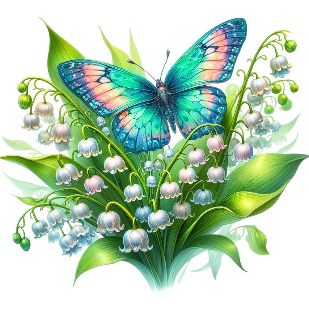 Spring Flowers and Butterflies Fabric Panel 10