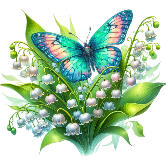 Spring Flowers and Butterflies Fabric Panel 10