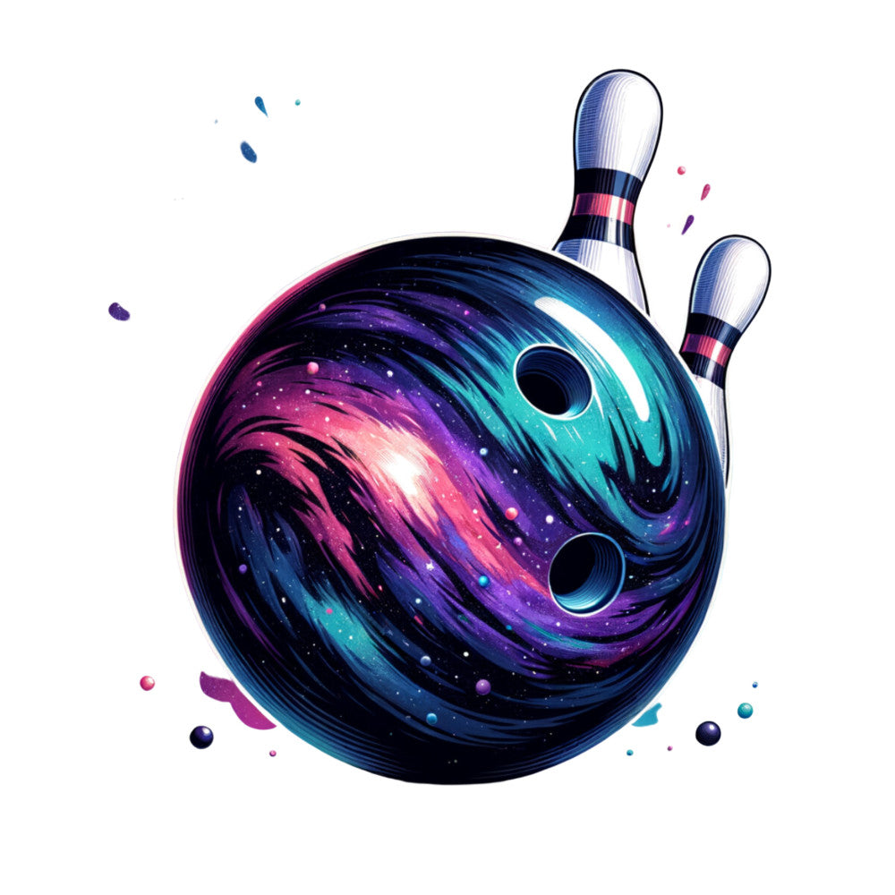 Watercolor Bowling Fabric Panel 17