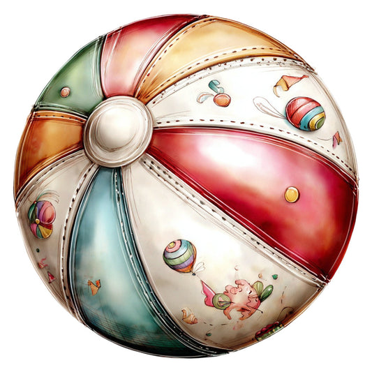 hot air balloon, whimsical, vintage, children's, cream, red, blue-green, sage green, tan, gold, colorful, balloon, flying, sky, playful, retro, storybook, nursery, baby, pastoral, whimsy, illustrated, charming, nostalgic, spring, summer, adventure, transport, cute animals, pig