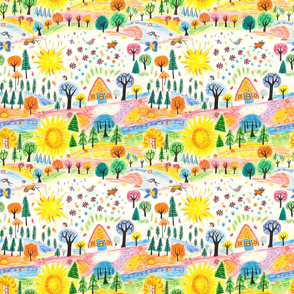 Scribble Sunshine Pattern 4 Minky Fabric