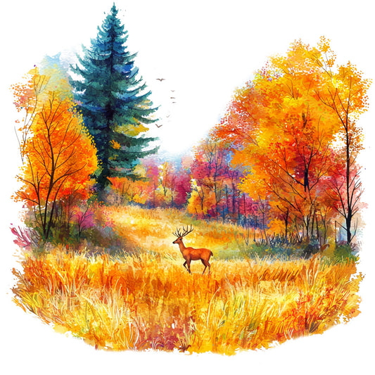 Deer in Nature Fabric Panel 2