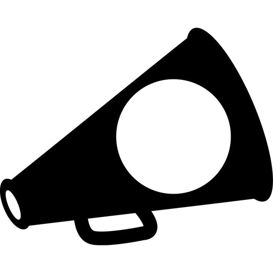 megaphone, black and white, nautical, communication, retro, vintage, whimsical, fun, playful, modern, graphic, bold, monochrome, sports theme, cheerleader, cheer, announcement, sound, speaker, tool theme, industrial style, contemporary, youth, energetic, fun quilt, novelty print, geometric shapes, bold graphic, striking design