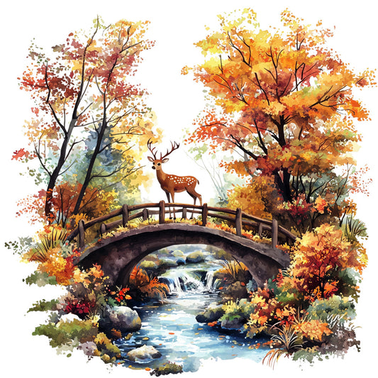 Deer in Nature Fabric Panel 26