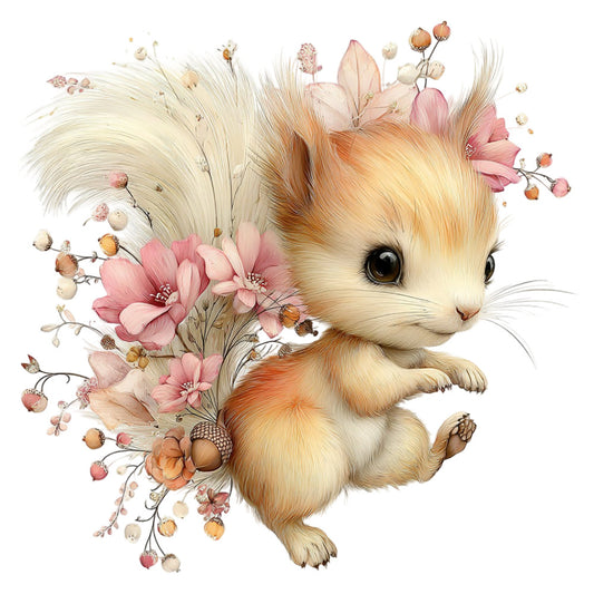 cute animal, kitten, cat, floral, pink flowers, coral flowers, peach flowers, cream, ivory, blush pink, dusty rose, coral pink, golden brown, tan, soft colors, pastel, whimsical, sweet, gentle, botanical, nature, spring, summer, baby, nursery, children's, delicate, feminine, romantic, vintage