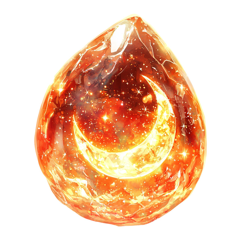 Fire Moon Crystals Fabric Panel 35