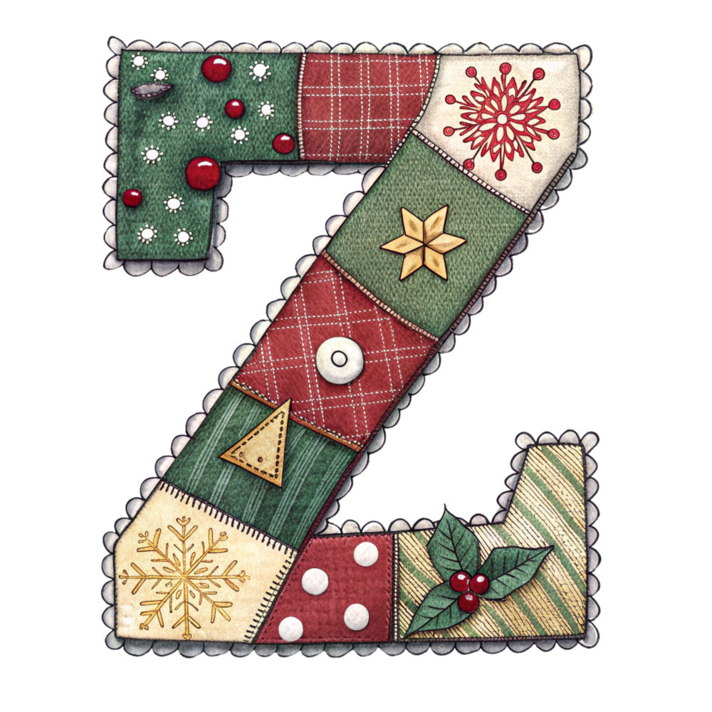 Christmas Patchwork Alphabet Fabric Panel 29