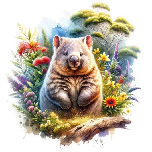 Australian Wombats Fabric Panel 4