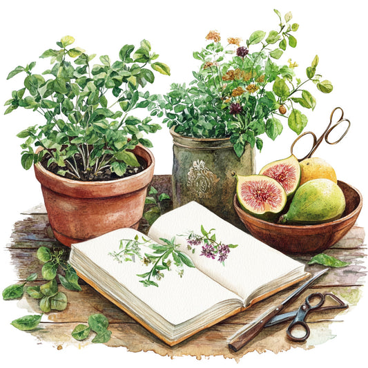 Watercolor Greenhouse Fabric Panel 17