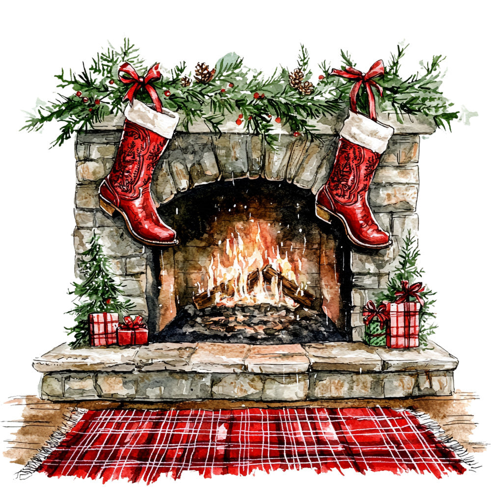 Cowboy Christmas Fabric Panel 6