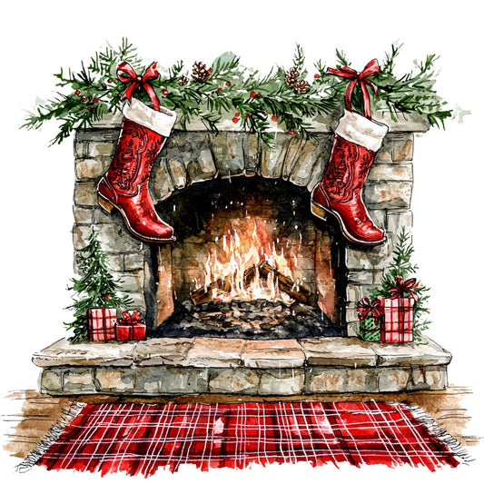 Cowboy Christmas Fabric Panel 6