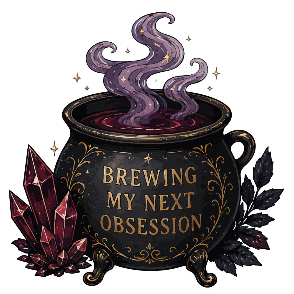 witchy, cauldron, mystical, purple, black, gold, dark academia, celestial, stars, magical, potion, gothic, dark fantasy, elegant, whimsical, crystals, gemstones, burgundy, moody, occult, enchanted, spell, boho, dark romantic, decorative, ornate, nature-inspired, leaves, fantasy, spooky