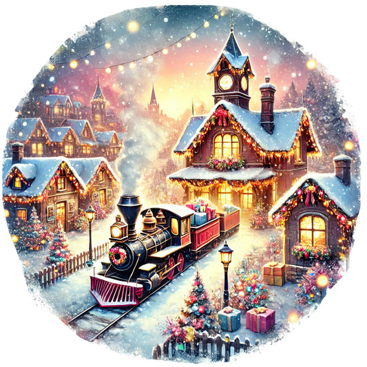 Christmas Villages Fabric Panel 16