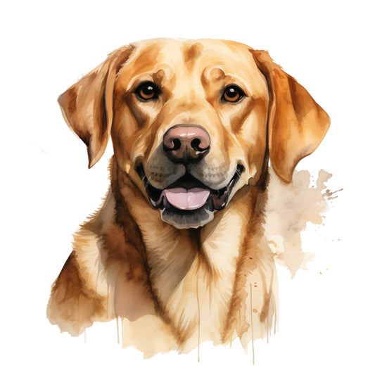 Watercolor Labrador Fabric Panel 45