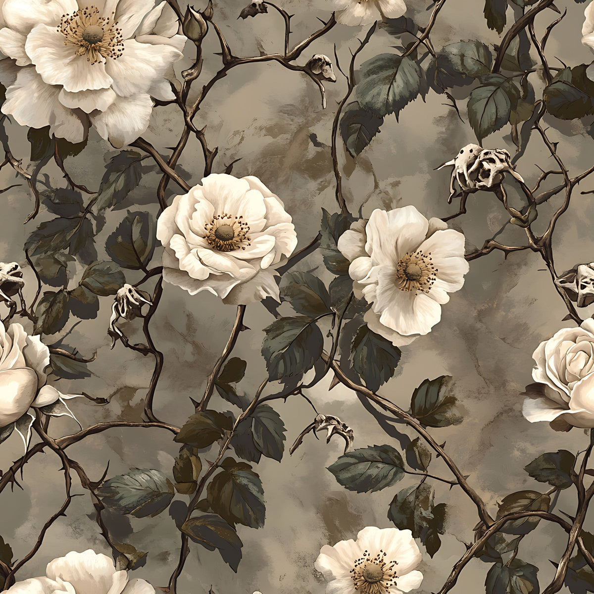 Thorned Roses Pattern 4 Minky Fabric