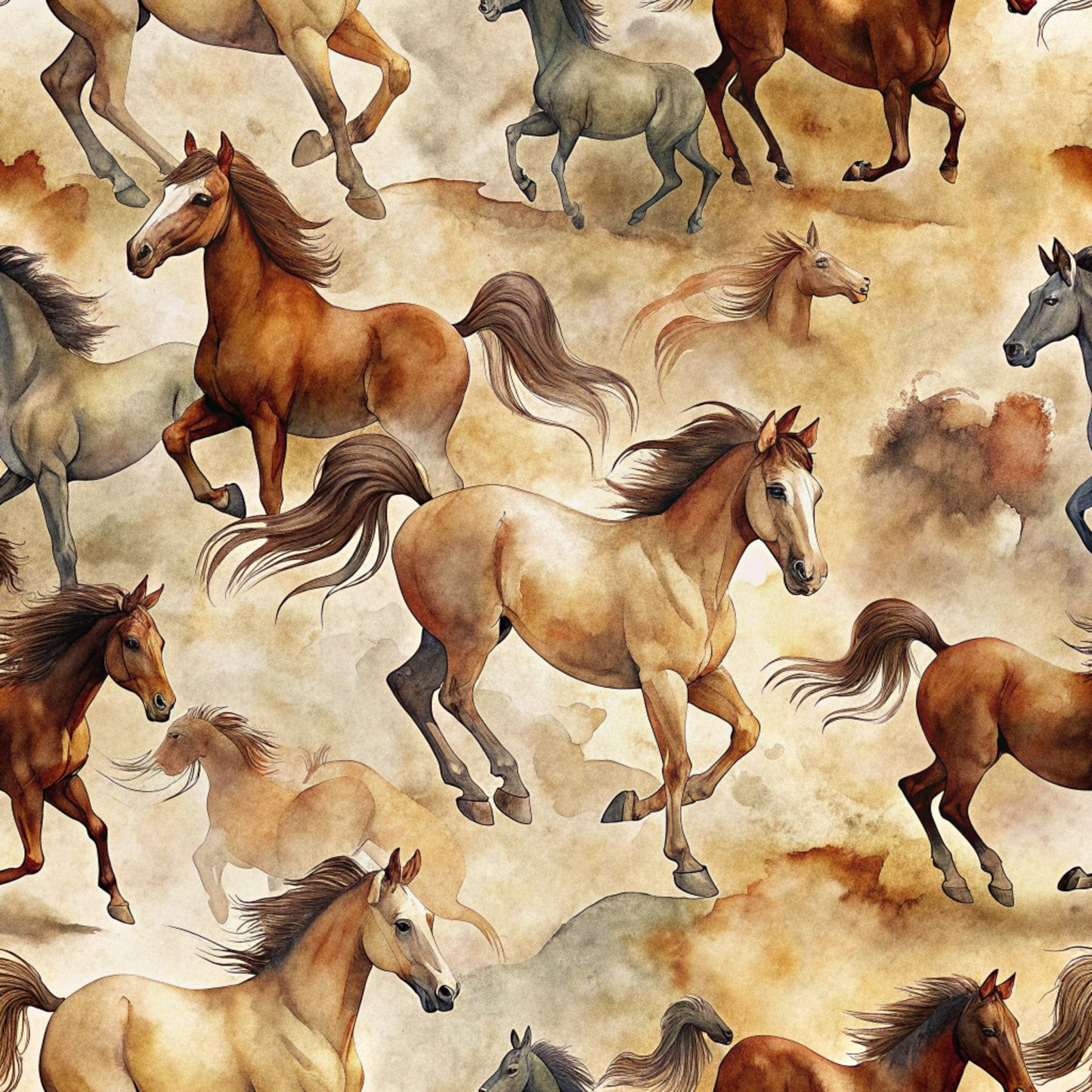 Wild Horses Pattern 28 Quilting Cotton Fabric