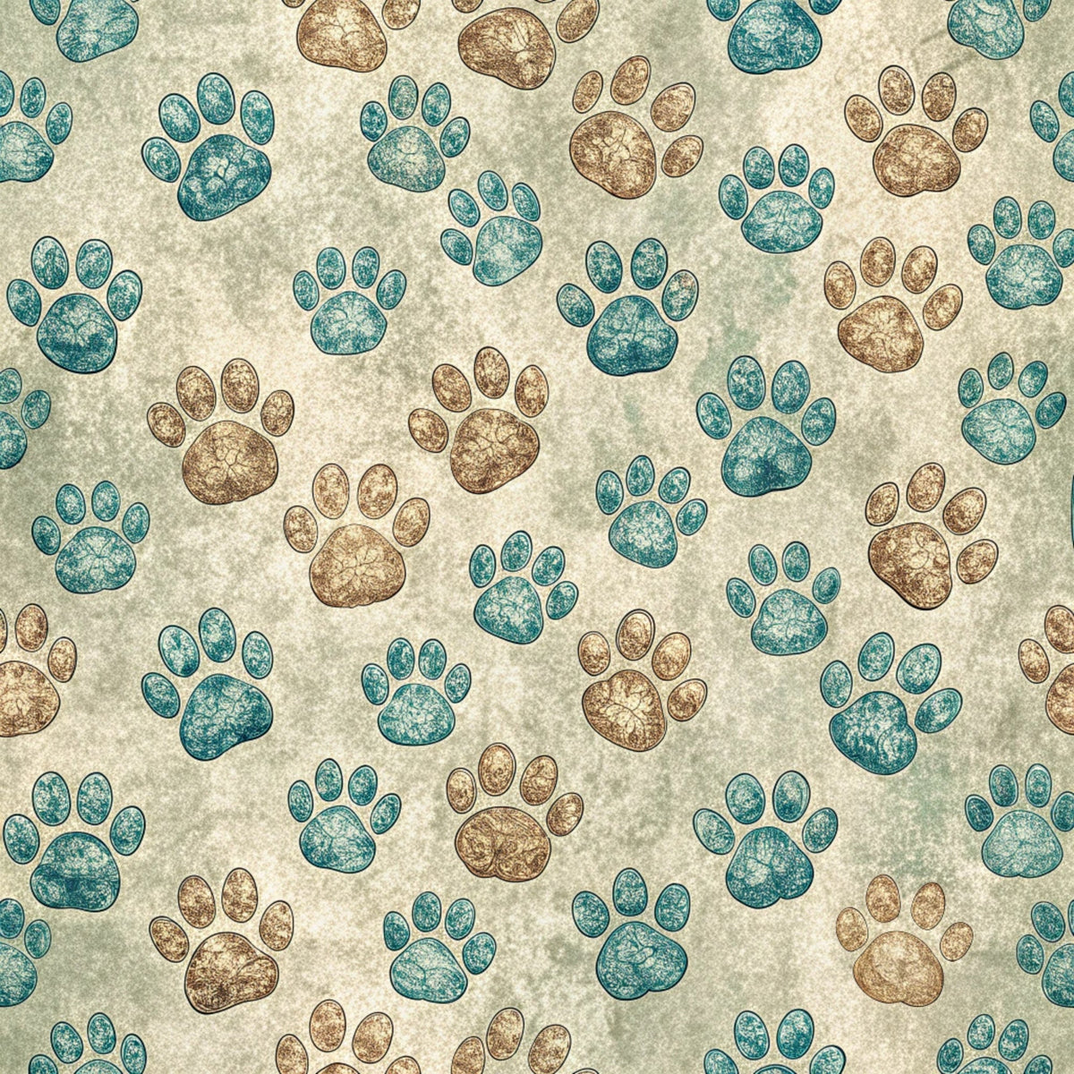 Puppy Prints Pattern 16 Minky Fabric