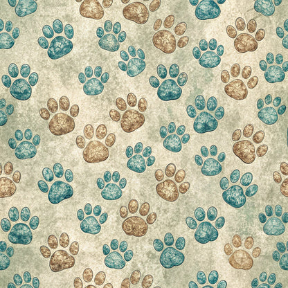 Puppy Prints Pattern 16 Minky Fabric