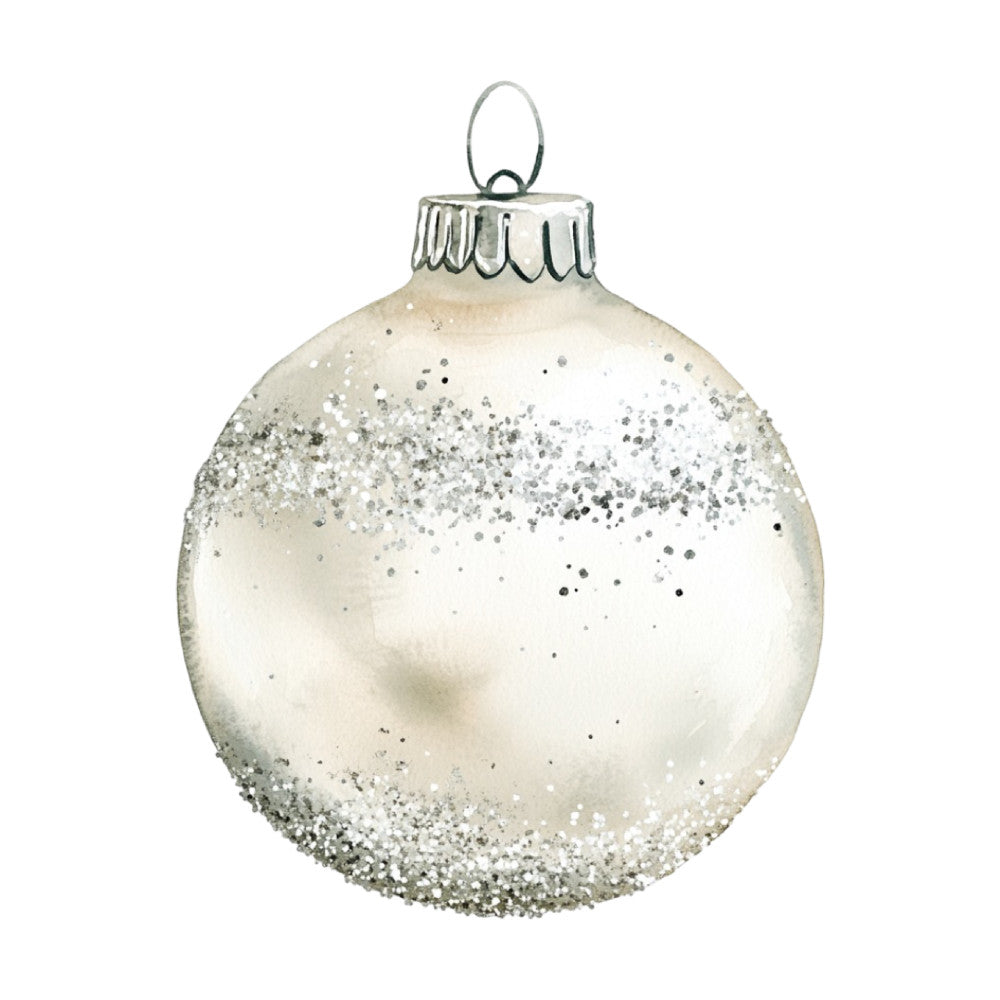 Watercolor Christmas Ornaments Fabric Panel 13